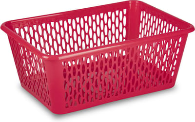 Plasticforte opbergmand/kastmandje - 13 liter - fuchsia roze - kunststof - 26 x 37 x 14 cm