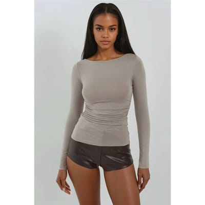 Zachte Lange Mouwen Fitted Top
