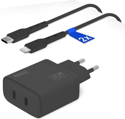 35w snellader geschikt voor iPhone 14, 13, 12, 11, X, Xr, Xs, Pro, Max - 1 meter - oplader - oplaadkabel - adapter - stekker - blokje - set