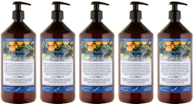 Bodylotion Orange 1 Liter - met gratis pomp - set van 5 stuks - Voordeelverpakking