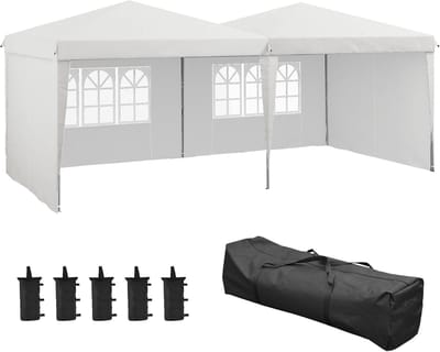 Opvouwbare Partytent 6 x 3 m met Zijwanden en Verstelbare Hoogte - Ideaal voor Buiten Feesten en Evenementen