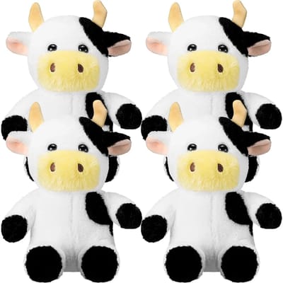 4/s Koe Knuffeldier 9.4'' Koe Pluche Speelgoed Koe Pluche Knuffeldieren Feestdecoraties Verjaardagscadeau voor Kinderen Meisjes Jongens 9.8in 25cm