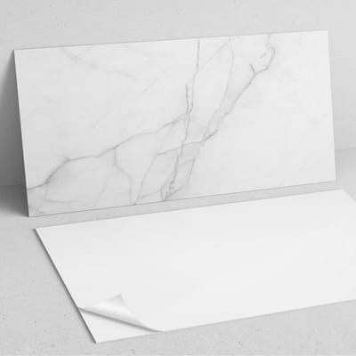 Coloray Wandpanelen Zelfklevend - Elegant marmerpatroon PVC Wandpaneel - 100 cm x 50 cm - Wit Wandbekleding Zelfklevend - 1 stuk - Texturen Wandpanelen Zelfklevend - Wandpanelen Keuken - Wandpaneel Badkamer