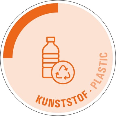 Kunststof sticker - tweetalig 200 mm