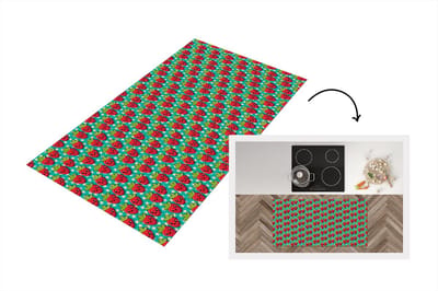 Keukenloper - Loper keuken - Aardbeien - Kinderen - Fruit - Vegan - Design - 120x60 cm - Keukenloper vinyl
