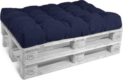 Beautissu Style – Palletkussen Zitkussen Donker Blauw 120x80 cm voor Palletbank – Matraskussen Kwaliteit