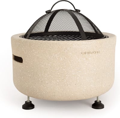 CREATE - Vuurschaal voor buiten, met grill, Bestand tegen strenge klimaten, Met vonkenvanger, Lichtgewicht - FIRE BOWL GRILL