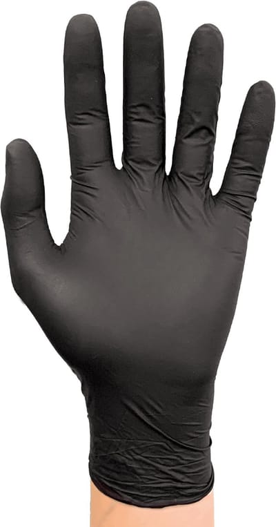 SIR SAFETY DEFENDER Nitrilhandschoenen Zwart - Nitril - Poedervrij Textuur Vingergevoelig - Ideaal voor schoonmaak en keukenwerkzaamheden - 100 Stuks
