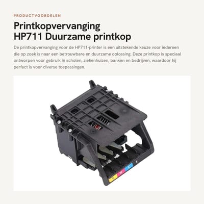 Dailygoods- Printkopvervanging Roestvrij Staal - Compatibel met HP711/T530/T525/T520/T130/T125/T120/T100 - Duurzaam - Stabiel - Eenvoudige installatie - Drukhoofd