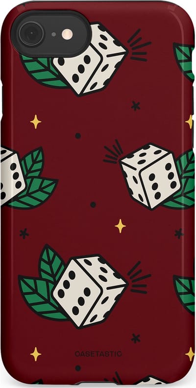 Casetastic Hoesje Geschikt voor Apple iPhone 7/8/SE - Stijlvolle Beschermende Duo-layer Case - Casino zes