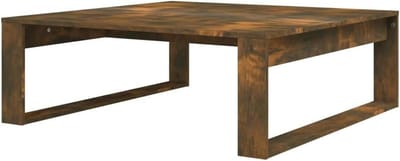 Salontafel Vierkant - Houten Tafel - Woonkamer Decoratie - Vochtbestendig Oppervlak - 100 x 100 cm - Rookeiken