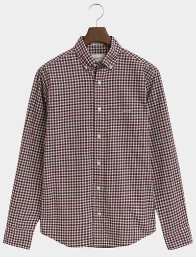 Gant Casual hemd lange mouw Rood Reg Twill Gingham Shirt 3250233/604