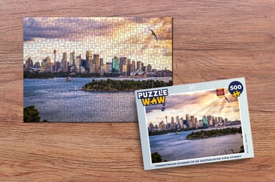 Puzzel Zonnestralen schijnen op de Australische stad Sydney - Legpuzzel - Puzzel 500 stukjes