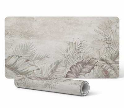 Bureauonderlegger met pastelkleurige bladeren voor muis, toetsenbord en laptop, 90x45 cm
