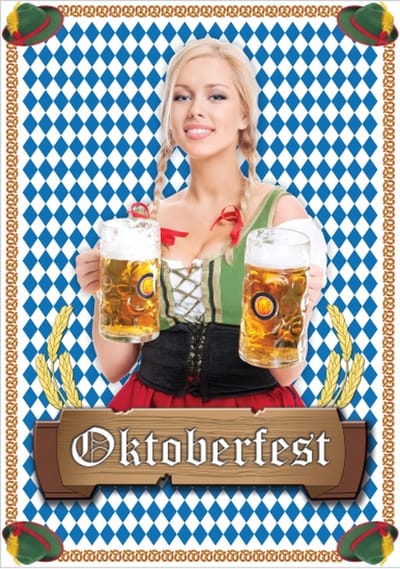 Oktoberfest aankondiging deurposter - A1 formaat - 59 x 84 cm - papier - Bierfeest - versiering