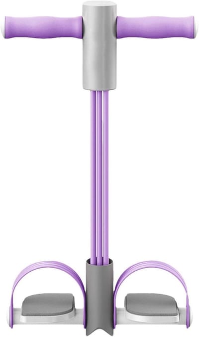 Fitness Spantouw - Weerstand Touw - Thuis Fitness - Antislip Pedaal - 55 x 2.7 cm - Paars