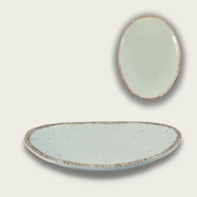 Arca TIERRA Sand - Set van 2 ovale Melamine Schalen 23x17x4cm – licht in gewicht – makkelijk stapelbaar – voor binnen en buiten