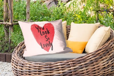 Buitenkussens - Hart - Rood - Valentijn - 60x40 cm - Weerbestendig