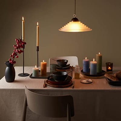 Rustieke stompkaarsen - Geel - 4 stuks - Brandduur 35 uur - Huishouddecoratie - Ongeparfumeerd - Natuurlijke plantaardige was - 8 x 7 cm