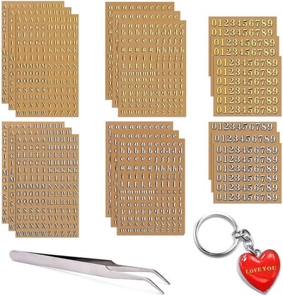 Dailygoods- Letterstickers Gouden/Zilveren Metallic - 18 Vellen - Alfabet/Nummer Stickers - Kleine Stickers - Voor Hars - Creatieve Decoratie