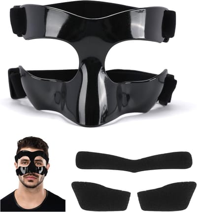 Verstelbaar Ademend Beschermend Neusmasker met Padding voor Sporten zoals Basketbal en Voetbal, Geschikt voor Tieners, Zwart