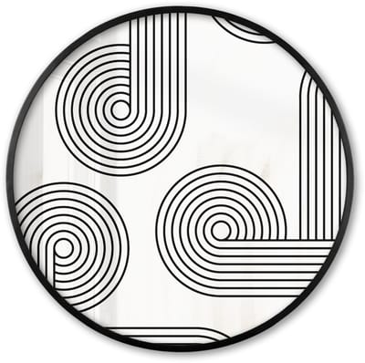 Poster in lijst Rond - Fotolijst 60x60 cm - Posters - Kunst - Abstract - Cirkel - Ronde posterlijst zwart - Decoratie - Wanddecoratie woonkamer - Muurdecoratie slaapkamer