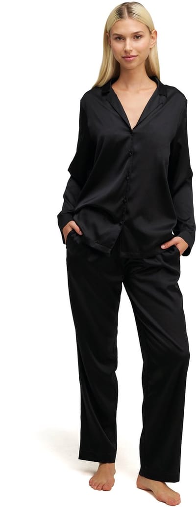 Dore & Rose - Premium Zijden Pyjama Dames - 100% Premium Zijden - Lichtgewicht - Extreem Zacht - Zwart - S