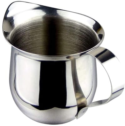 Dailygoods- Opschuimkruik 400ml - Roestvrij Staal - Antislip - Duurzaam - Gietkruik - Geschikt voor Latte/Cappuccino - Melkkruik