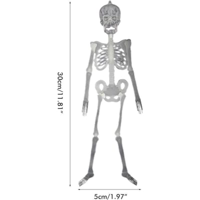 Glow in the Dark Halloween Skelet Decoratie Lichtgevend Levensachtig Skelet Model voor Voortuin Spookhuis Bar Requisieten 30cm high night light skeleton gray