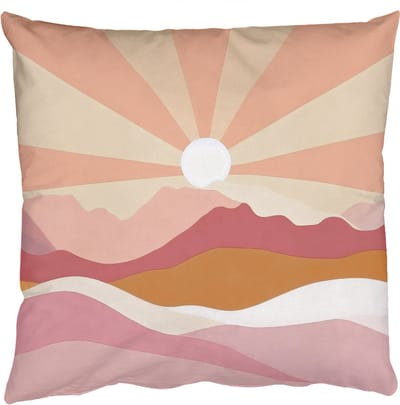 Sierkussens - Kussentjes Woonkamer - 50x50 cm - Bergen - Abstract - Zonnestralen - Roze