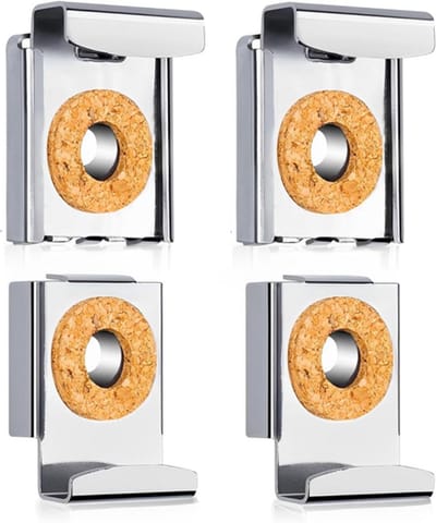 Montageset Geschikt voor een frameloze glazen spiegel aan de muur, inclusief 4 pinnen en schroeven Geschikt voor het ophangen en bevestigen van spiegels of glas (zilverkleurig).