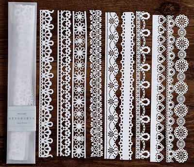 Lace Papers - 10 stuks - Prachtig uitgesneden hobbypapier - Set 1 - O.a. leuk voor bulletjournal, scrapbooking en het maken van kaarten
