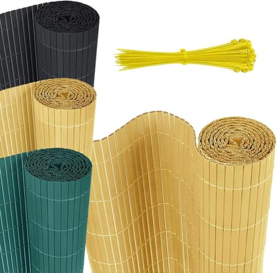 Privacyscherm PVC - Inkijkbescherming Balkon - Tuin Terras Beveiligen - Versterkte Structuur Weerbestendig - 180 x 1000 cm - Bamboe