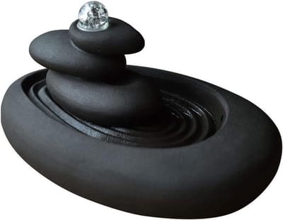 Tafelfontein - Binnenfontein - Kalmerende sfeer - Keramiek met 3 lagen - 30 cm hoog - Zwart