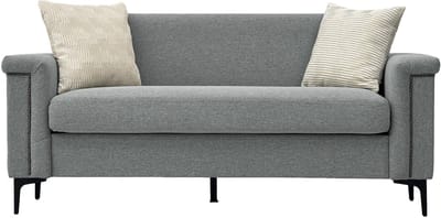 FX-P22EU-LG (SOFA 557-8) Elegante Scandinavische bank – Fijn linnenweefsel, stevig houten frame & metalen poten, comfortabel voor modern wonen-licht grijs