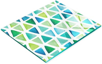 Decoratieve glazen snij- en serveerplank met driehoekspatroon 60x52 cm