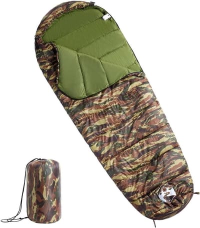 Mummieslaapzak - Kampeerslaapzak - Buitenavonturen - Waterbestendig - 215 cm - camouflage