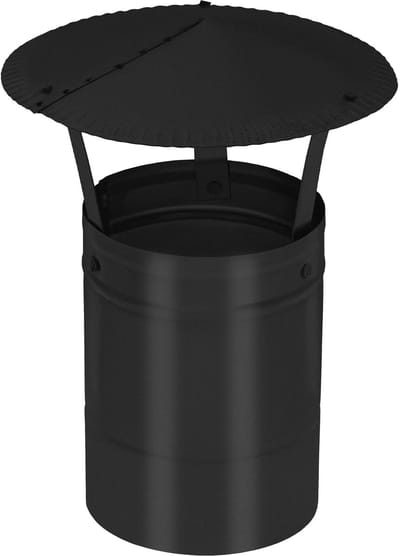 KOTARBAU® Schoorsteenkap, Schoorsteenafdekking, Verzinkt Staal en Poedergecoat Staal, ? 140 mm, Zwart, Regenhoes voor Schoorsteen, Rookkanaal Kap, Schoorsteenkappen, Rostbestendig