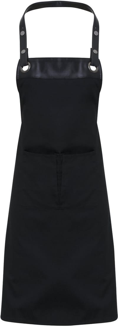 Schort/Tuniek/Werkblouse Unisex One Size Premier Black 65% Polyester, 35% Katoen