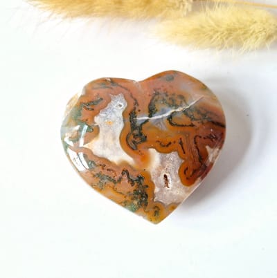 Druzy Rode Mosagaat Hart 6-8cm – #40 (perfect voor Valentijn)