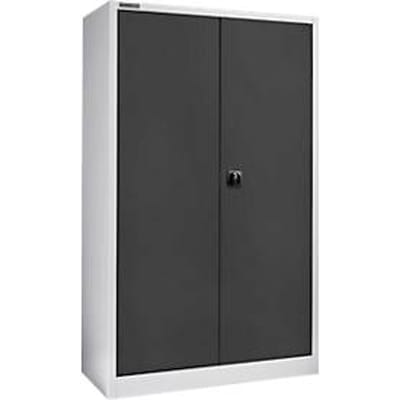 Schäfer Shop Select materiaalkast MSI 2512, 5 dossierhoogtes, 4 tussenlegborden, cilinderslot, B 1200 x D 500 x H 1935 mm, blank aluminium RAL 9006/antracietgrijs RAL 7016