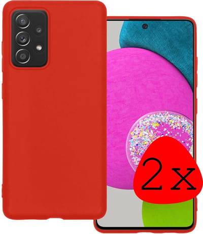 Hoesje 2 Stuks - Geschikt voor Samsung Galaxy A52s 5G - Sterk & Shockproof - Case Siliconen - Back Cover - Telefoon Hoes - Rood