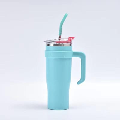 Tasse à smoothie Big MAC avec poignée en acier inoxydable, thermos, grande capacité, pour le bureau 40oz