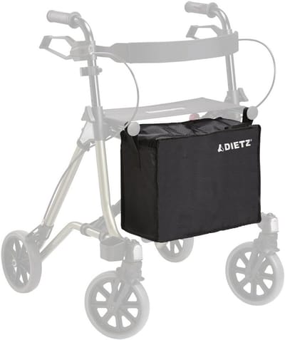 Vergrote tas voor rollator met vier wielen, universele pasvorm