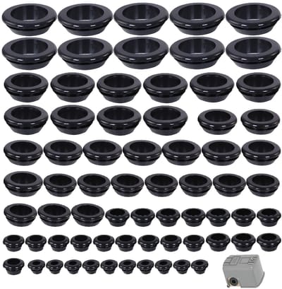 Dailygoods- Kabeldoorvoeren 70 Stuks - Rubberen Kabelbescherming - Duurzaam - Flexibel - 12 mm Diameter - Veilige Installatie