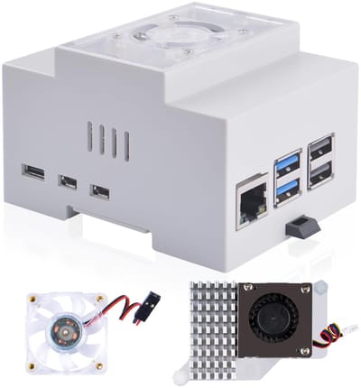 Solidchoice - Dailygoody - Raspberry Pi 5 Behuizing - Rail - Actieve Koeling - ABS - Modulaire Box - Ideaal voor Elektrische Panelen - Geschikt voor Raspberry Pi 5