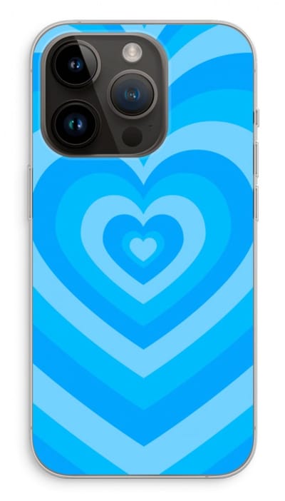 Case Company® - Hoesje geschikt voor iPhone 14 Pro hoesje - Hart Blauw - Soft Cover Telefoonhoesje - Bescherming aan alle Kanten en Schermrand