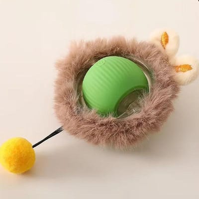 Interactief Kattenspeelgoed Intelligente Elektrische Automatisch Rollende USB Oplaadbaar met Touw Geluid Makende Speelgoedbal Kitty Huisdier Speelgoed green
