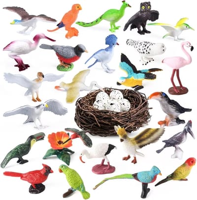 Vogelfiguren Set - Dieren Speelgoed - Educatief Spelen - Realistische Details - 30 Delig - Multicolor