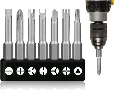Allecto Plus - 7-delige schroevendraaierset voor driehoekige bits en Y-vormig gereedschap - met speciale vormen en 50 mm boor- en schroevendraaieraccessoires.